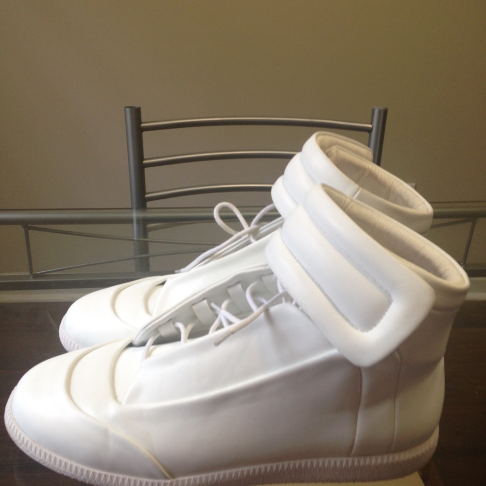 Maison Margiela Future White Men Size 11  Leather High Top Sneakers Designer